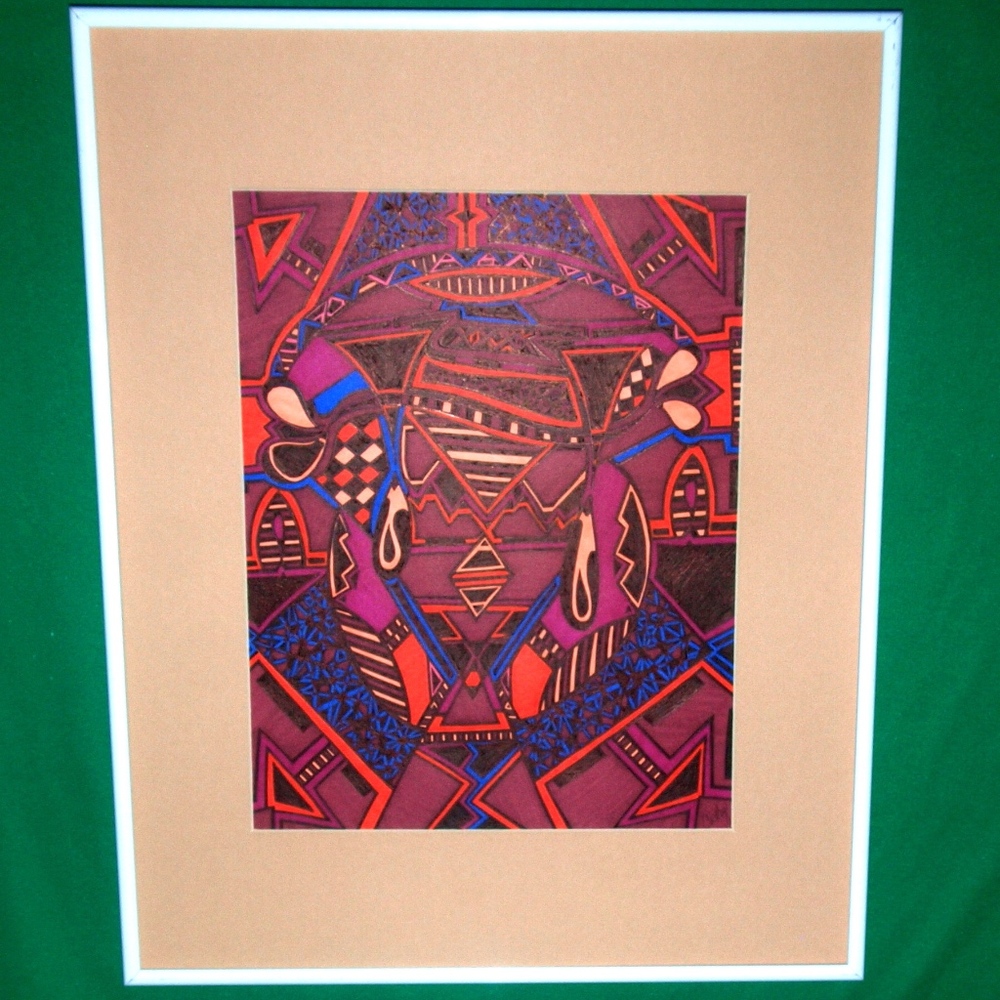 Aztec Sunrise by Cathy Original Framed Artwork